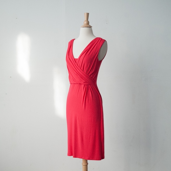 Tahari Dresses & Skirts - Tahari Surplice Sheath Hava Dress in Popsicle